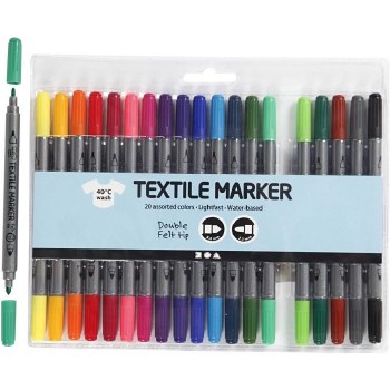 Fabric Marker Set of 20 Twin Tips