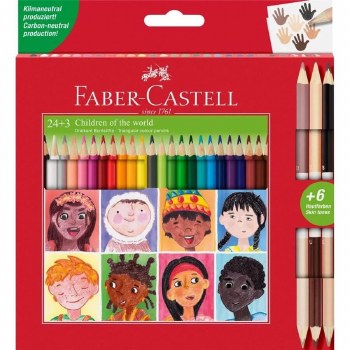 Faber Castell Children of the World Triangular Pencil set 24+3