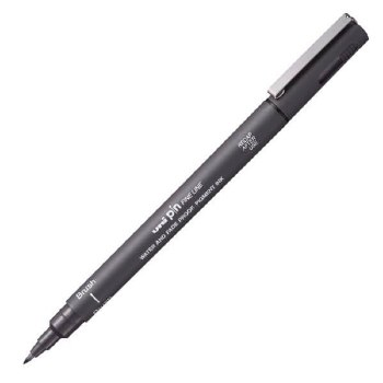 Uni Pin Fine Line Pen - Brush Dark Grey