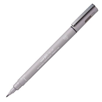 Uni Pin Fine Line Pen - Brush Light Grey