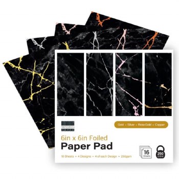 First Edition 6x6" Foiled Paper Pad Black