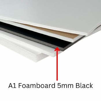 A1 Foamboard 5mm Black (Min 3 Sheets)