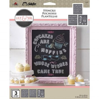 FolkArt Stencil L&V Cupcakes
