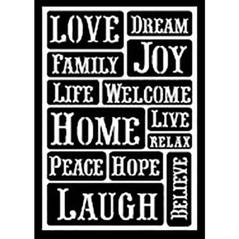 FolkArt Stencil Peel & Stick - Happy Words