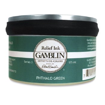 Gamblin Relief Printing Ink 175ml - Phathalo Green