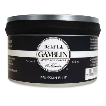 Gamblin Relief Printing Ink 175ml - Prussian Blue