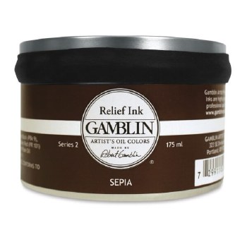 Gamblin Relief Printing Ink 175ml - Sepia