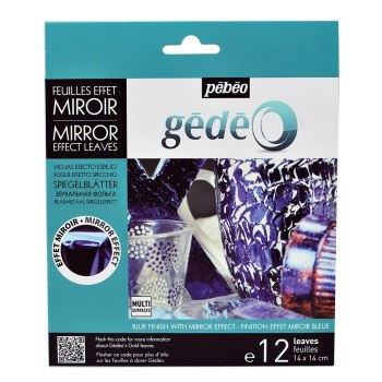 Gedeo Pack of 12 Mirror Effect Metal Leaves Blue