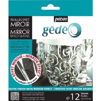 Gedeo Pack of 12 Mirror Effect Metal Leaves Silver