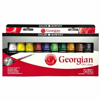 Georgian Oil Colour Selection Set 10x38ml + Brush