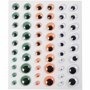 Googly Eyes, Green, Orange & White