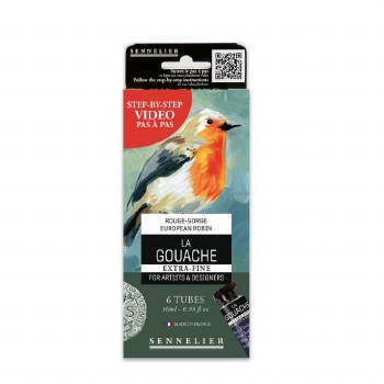 Sennelier Gouache Set 6 x 10ml tubes - European Robin
