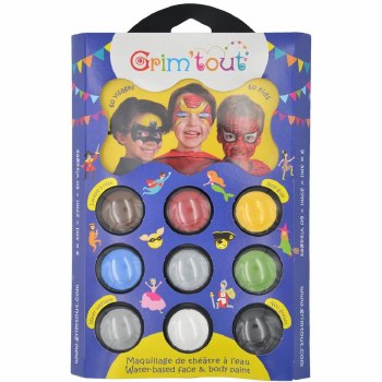 Grim'Tout Facepaint Palette 9 Colours - Heros