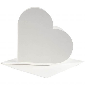 Heart-Shaped White Cards 10pk
