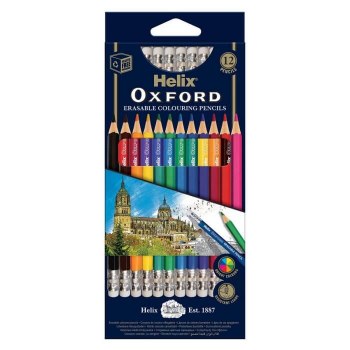 Helix Oxford Erasable Colour Pencil - 12s