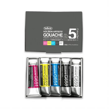Holbein Artists' Gouache 15ml Set of 5 Primary Colours