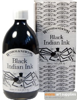 WINSOR & NEWTON INK 500ML BLACK