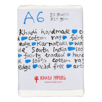 Khadi Cotton Rag A6 20 sheets 320gsm