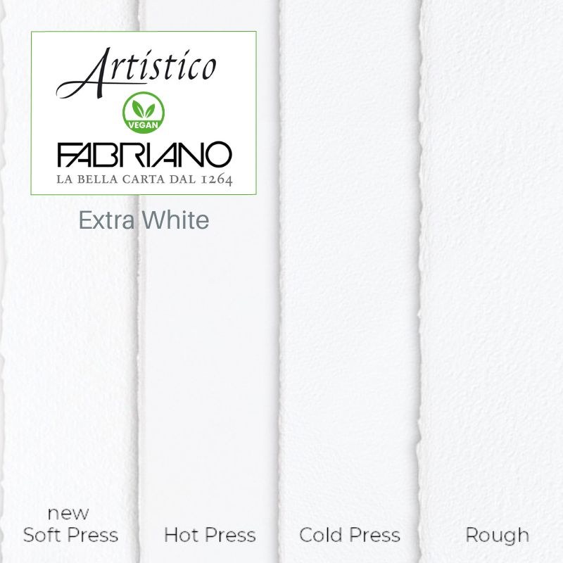 Fabriano Artistico, Traditional White, Extra White, Cold Press, Hot  Press, Soft Press