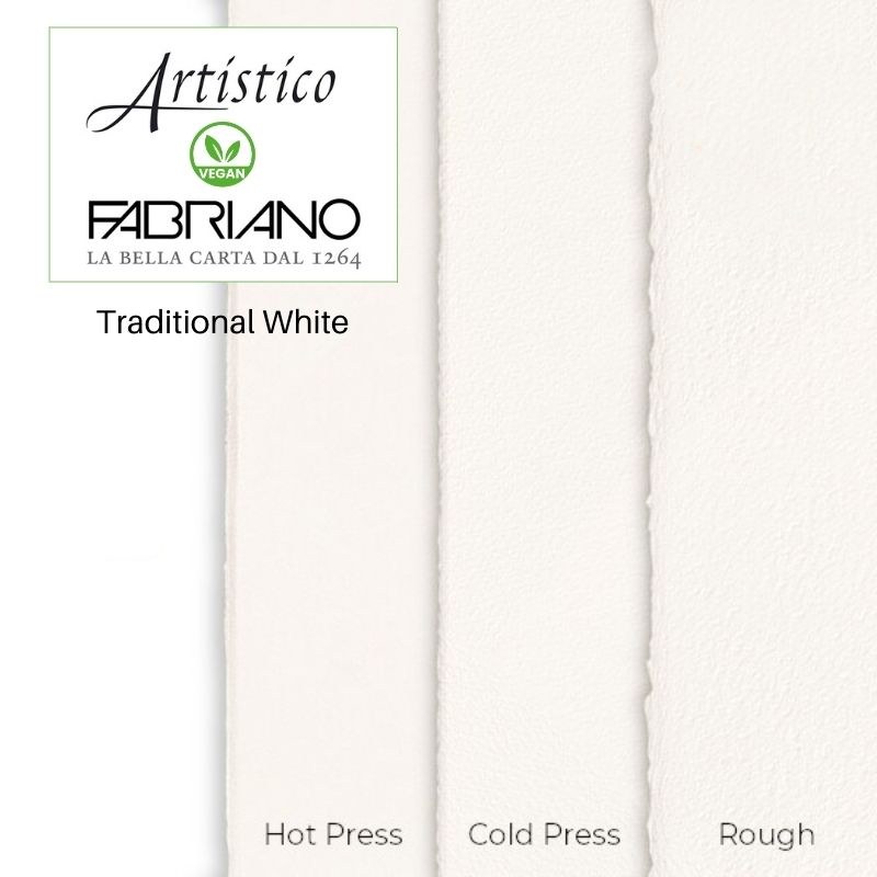Artistico Traditional White Watercolor Paper - 140 lb. Hot Press, 22 x  30, 10 Sheets