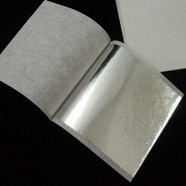 Silver Foil sheets. Heavier silver leaf sheets for glass blowing
