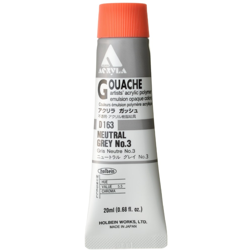 Holbein Acryla Gouache 20ml Neutral Grey 3 K&M Evans Trading Ltd.