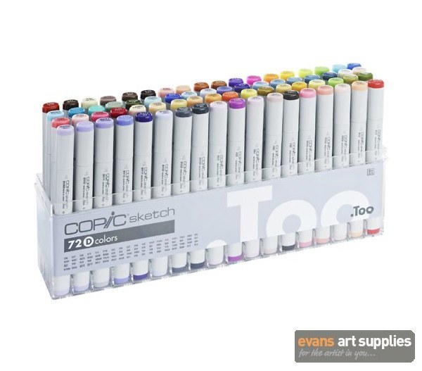  Copic Sketch, Alcohol-based Markers, 72pc Set D