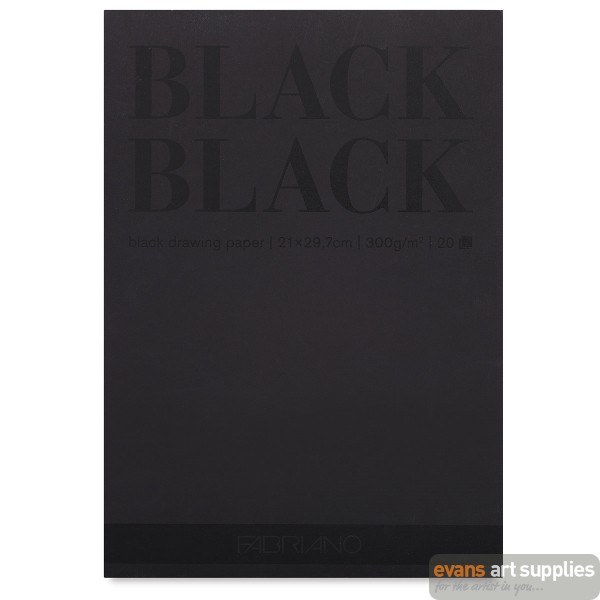 Fabriano Black Black Drawing Paper Pad 20 sheets 300gsm A4