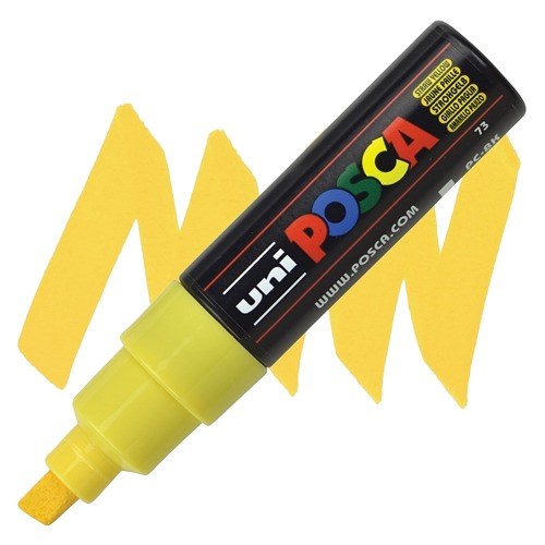 Uni POSCA PC-8K Acrylic Paint Marker Broad Chisel 8mm Straw Yellow