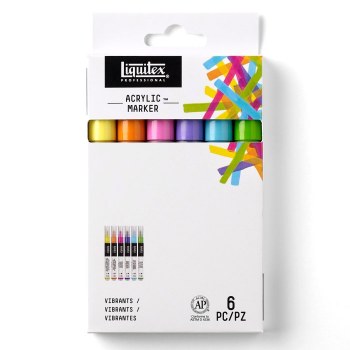 Liquitex Fine Marker Set - Vibrant (6 markers)