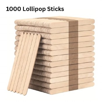 Natural Wooden Lollipop Sticks - 1000 Pieces