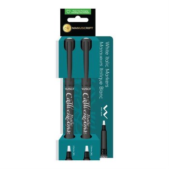 Manuscript Callicreative Italic Markers - pack of 2 - White - 2.5mm