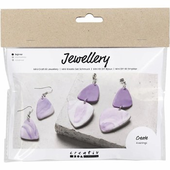 Mini Craft Kit Jewellery - Marbled Earrings