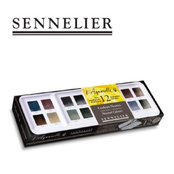 Sennelier l'Aquarelle Set 12 Half-Pans - Neutral Colours