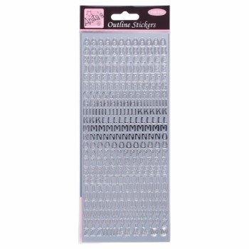 Outline Stickers Capitals Silver