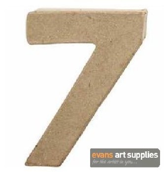 Papier Mache Small Number 7