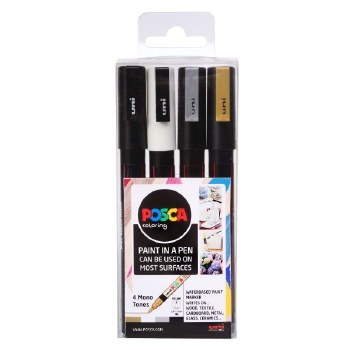 Posca PC-3M Set of 4 - Mono Colours