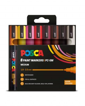 Posca PC-5M Set of 8 Warm Colours