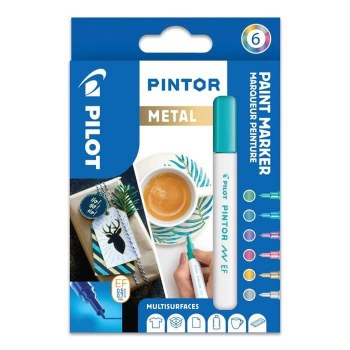 Pintor Extra Fine Tip Paint Marker Set 6 - Metallic