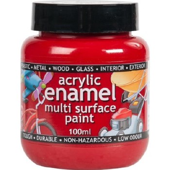 Polyvine 100ml Enamel Paint Red