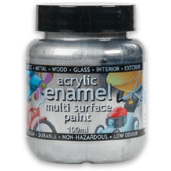 Polyvine 100ml Enamel Paint Silver