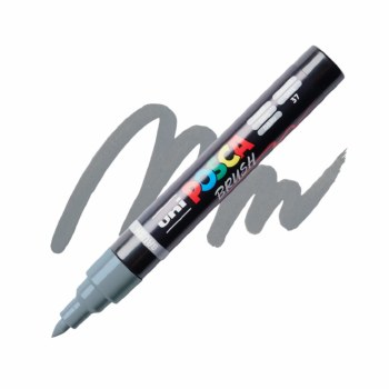 Uni Posca PC-5BR Brush Tip - Grey