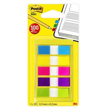 Post-it® Index Flags Small Assorted Neon Colours 1 Dispenser