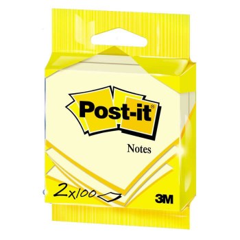 Post-it 76x76mm Canary Yellow Twin Pack