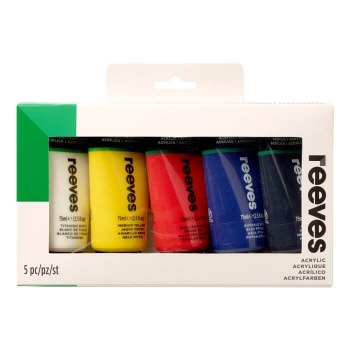 Reeves Acrylic Set 5 x 75ml Primary