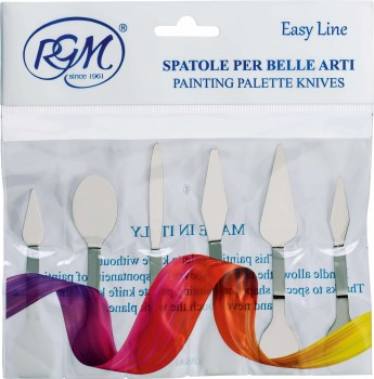 RGM Spatola Easy Line Set of 6 Painting Palette Knives