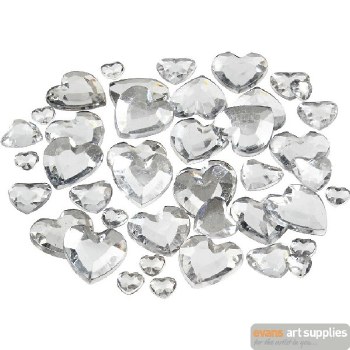 Rhinestones Hearts Silver 252s