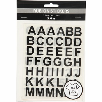 Rub on Transfers for Textiles - Letters & Numbers