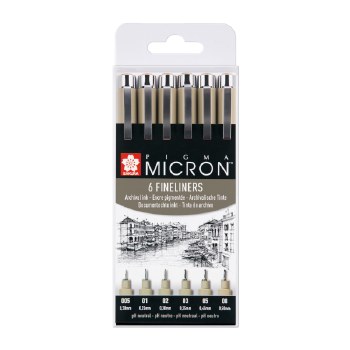 Sakura Pigma Micron Set of 6 Black