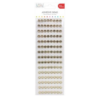 Simply Creative 10mm Gems - 180pk Gold